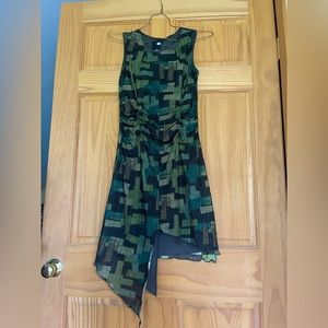 Anna Sui Vintage Asymmetrical Hemline Dress Size 4